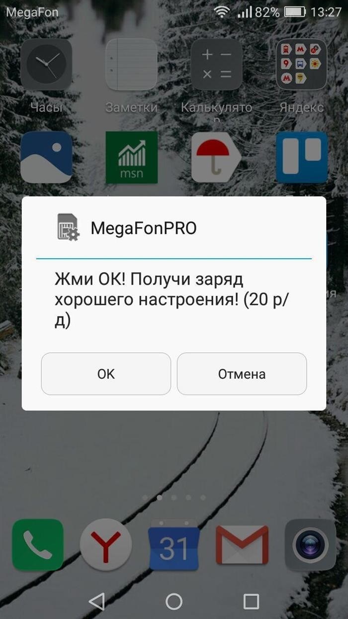 SMS о подключении подписки.